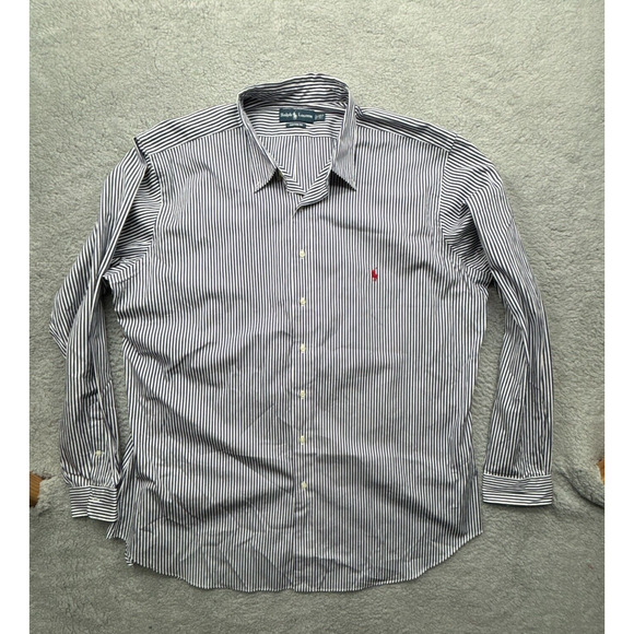 Ralph Lauren Shirt Mens 3XLT Blue Striped Long Sleeve Oversized - Picture 1 of 11
